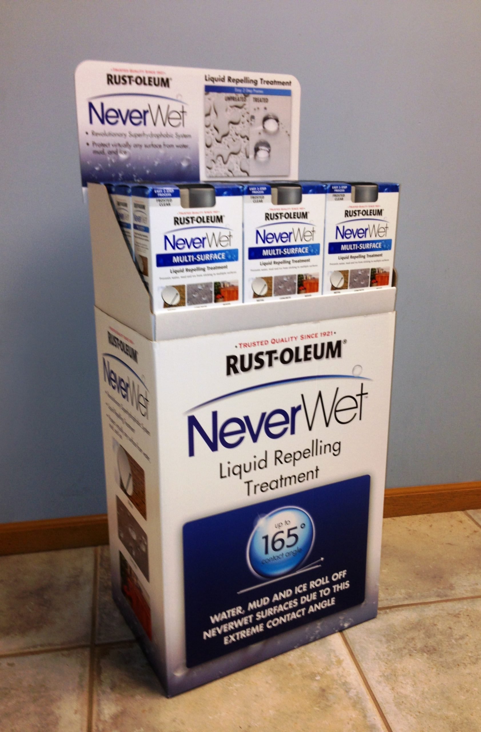 Rustoleum NeverWet display for Home Depot