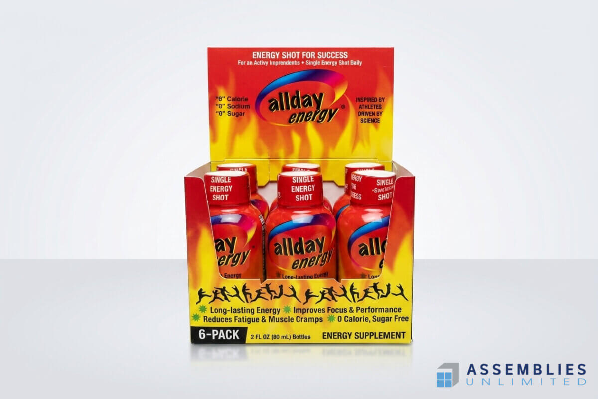 Allday Energy Bottle Contract Packaging 6 Pack