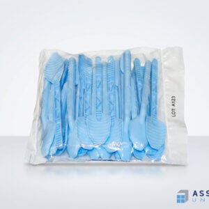 Blue Plastic Spoons Bagging Packaging