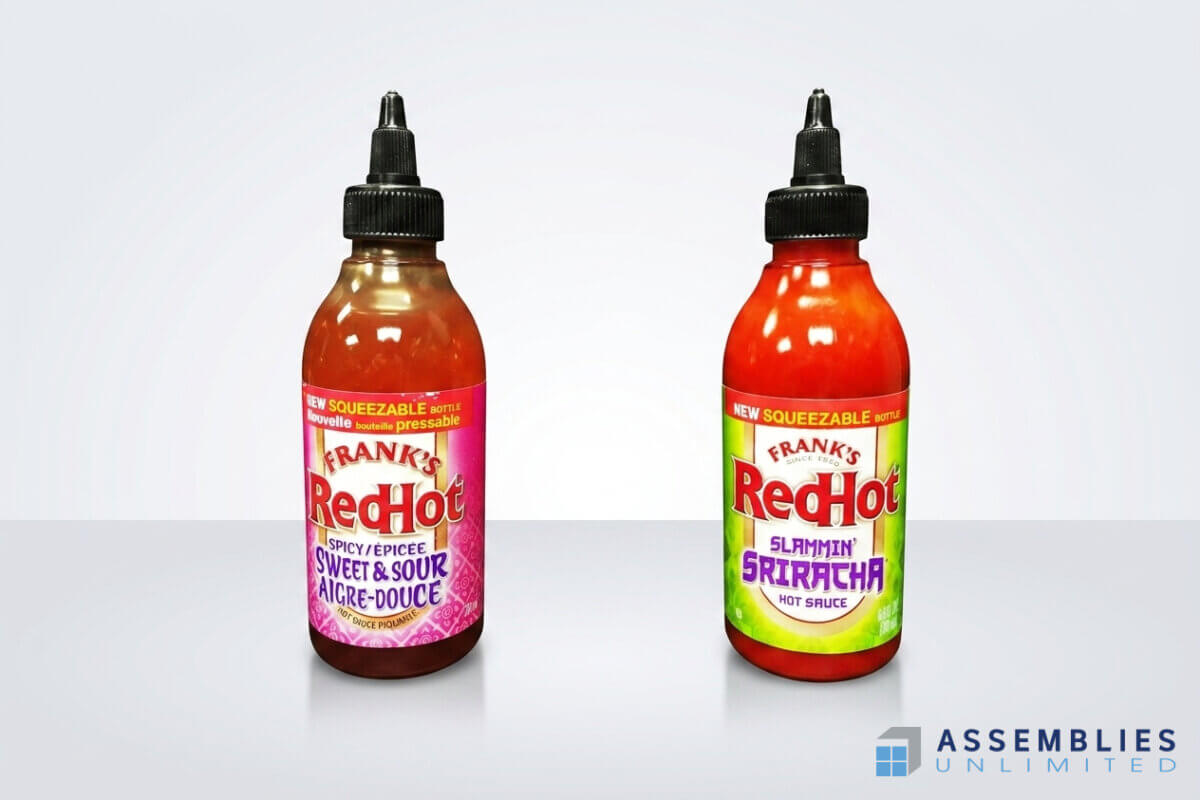 Franks Redhot Bottle Filling Sweet Sour Sriracha