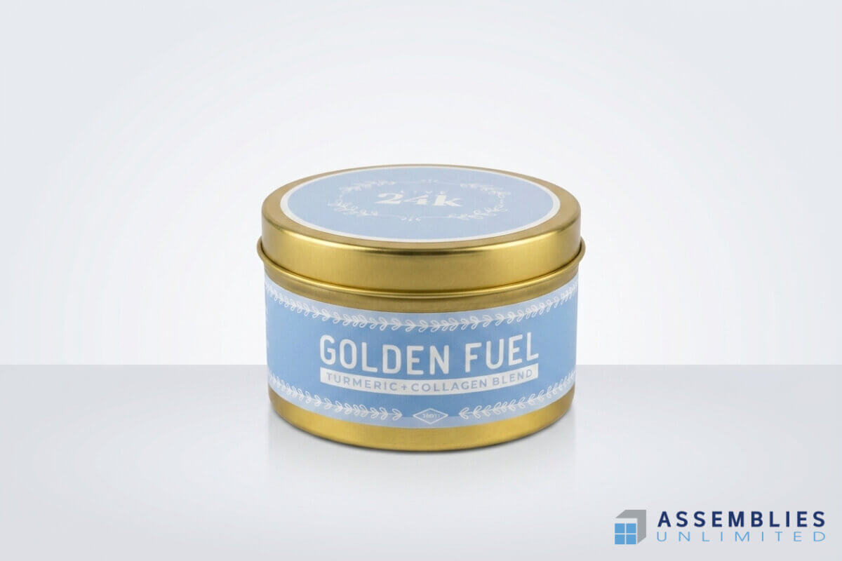 Golden Fuel Turmeric Collagen Tin Packaging