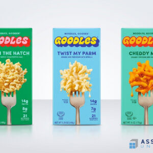 Goodles Mac N Cheese Cartoning Packaging