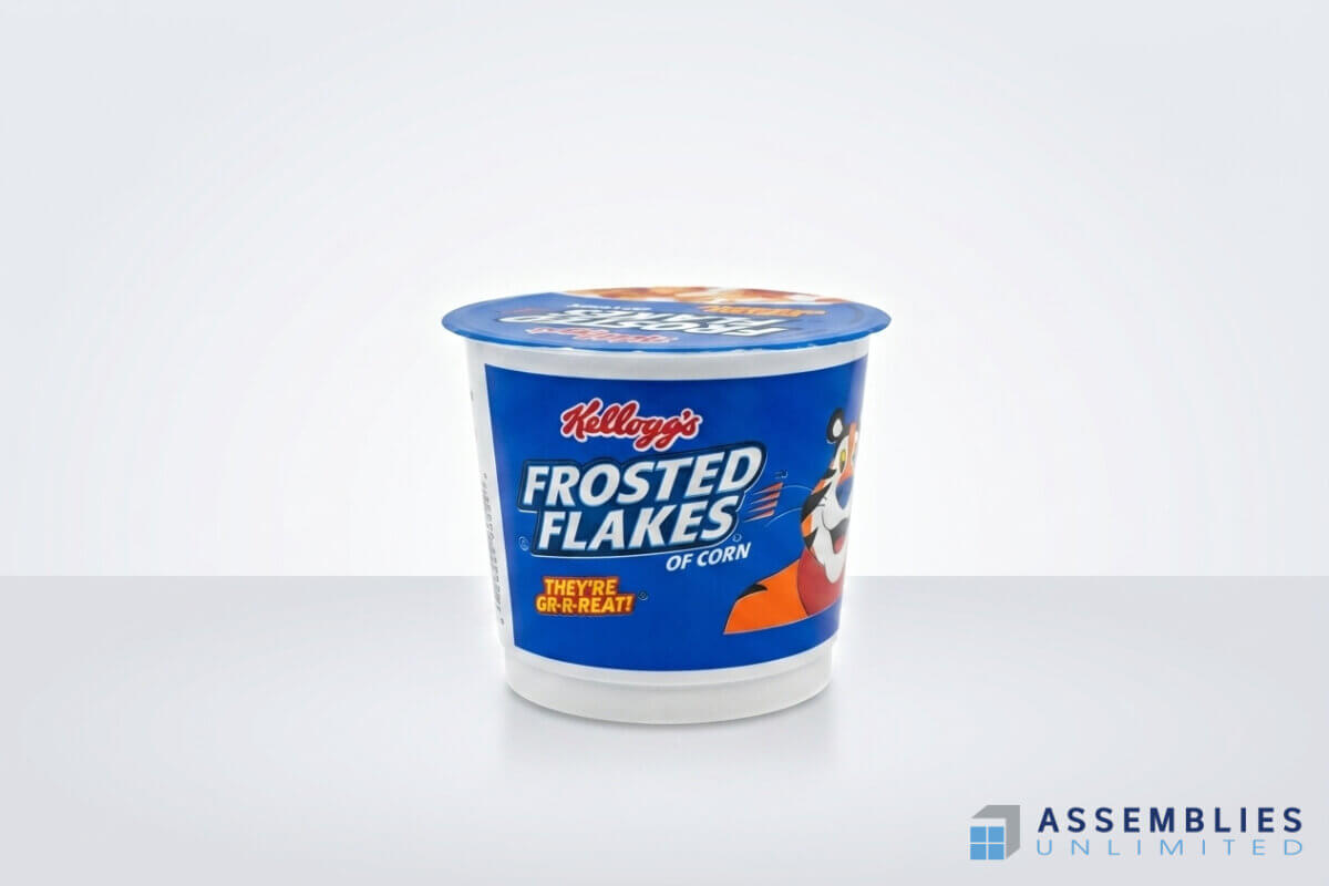 Kelloggs Frosted Flakes Cup Bottle Filling