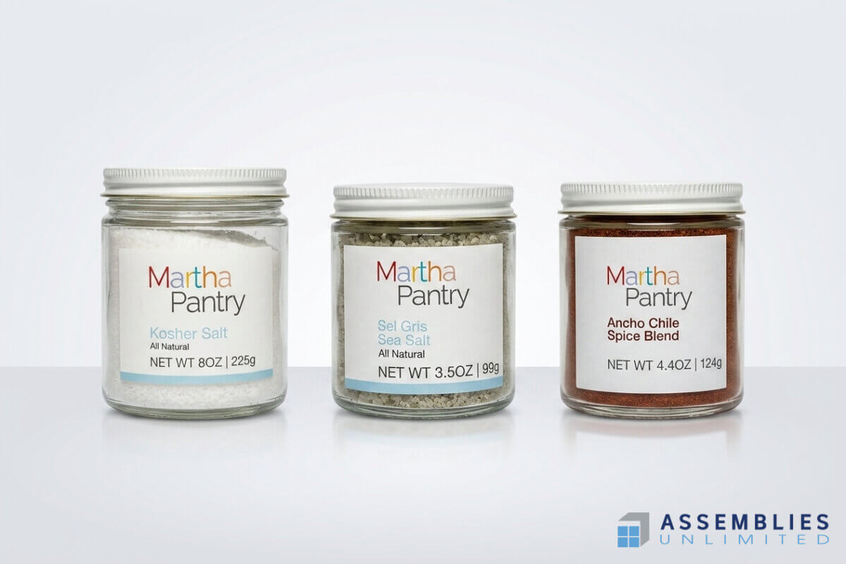 Martha Pantry Glass Bottle Spice Filling