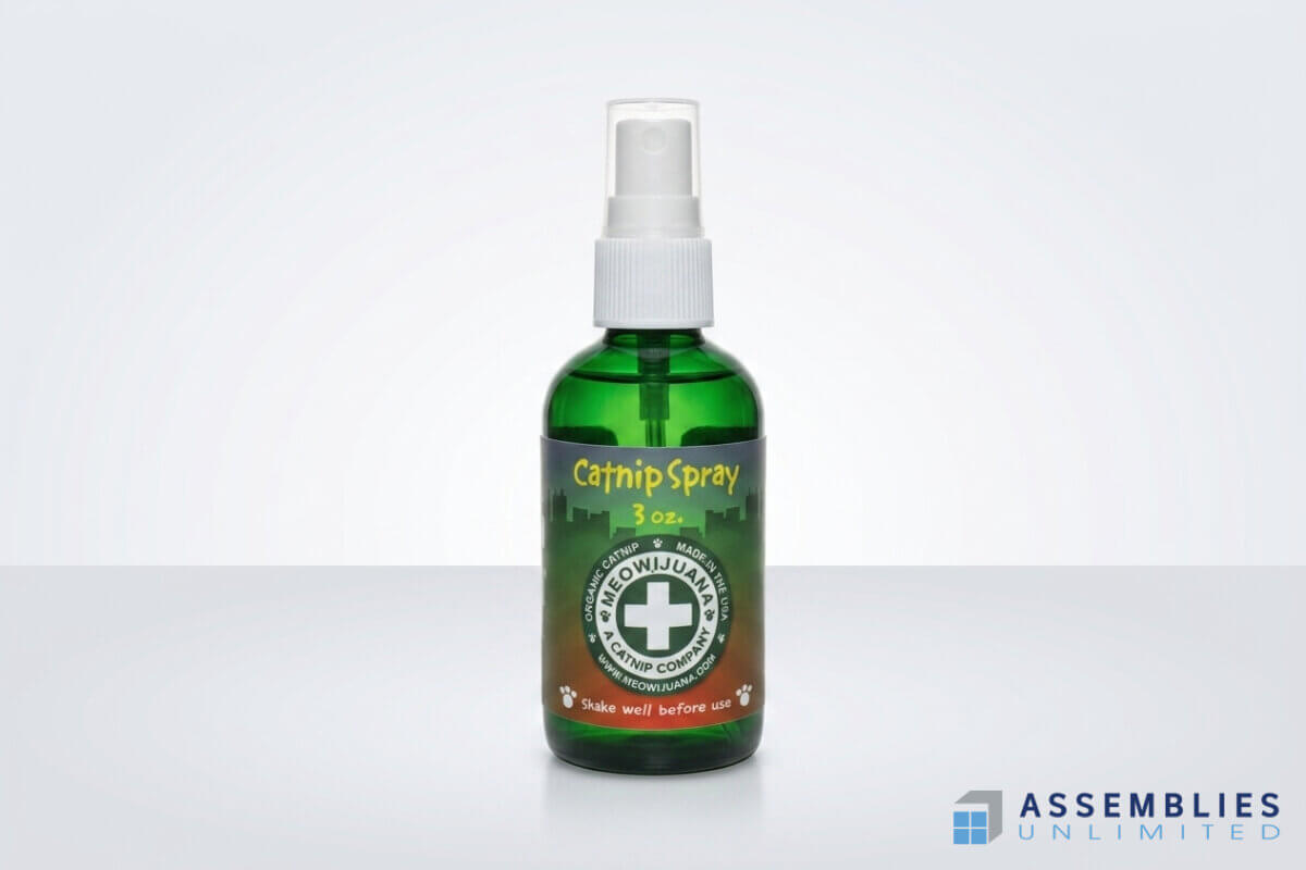 Meowjuana Catnip Spray Bottle Fill Packaging