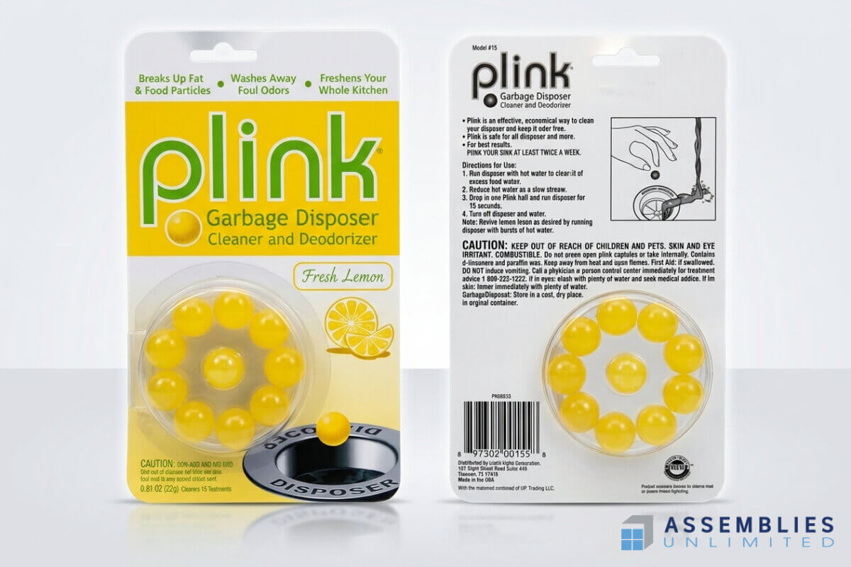 Plink Garbage Disposer Cleaner Clamshell Packaging