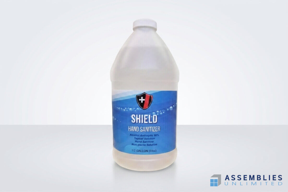 Shield Hand Sanitizer Bottle Fill Packaging