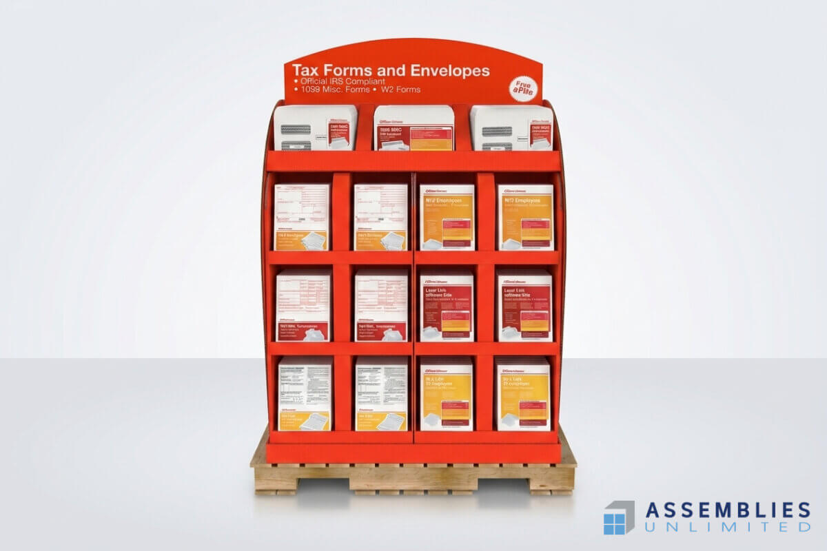 Tax Forms Envelopes Pop Display Packaging