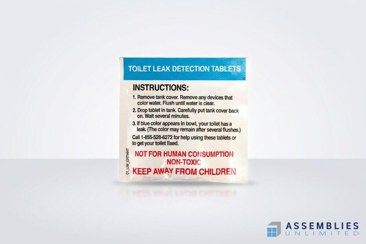 Toilet Leak Detection Tablets Pouch