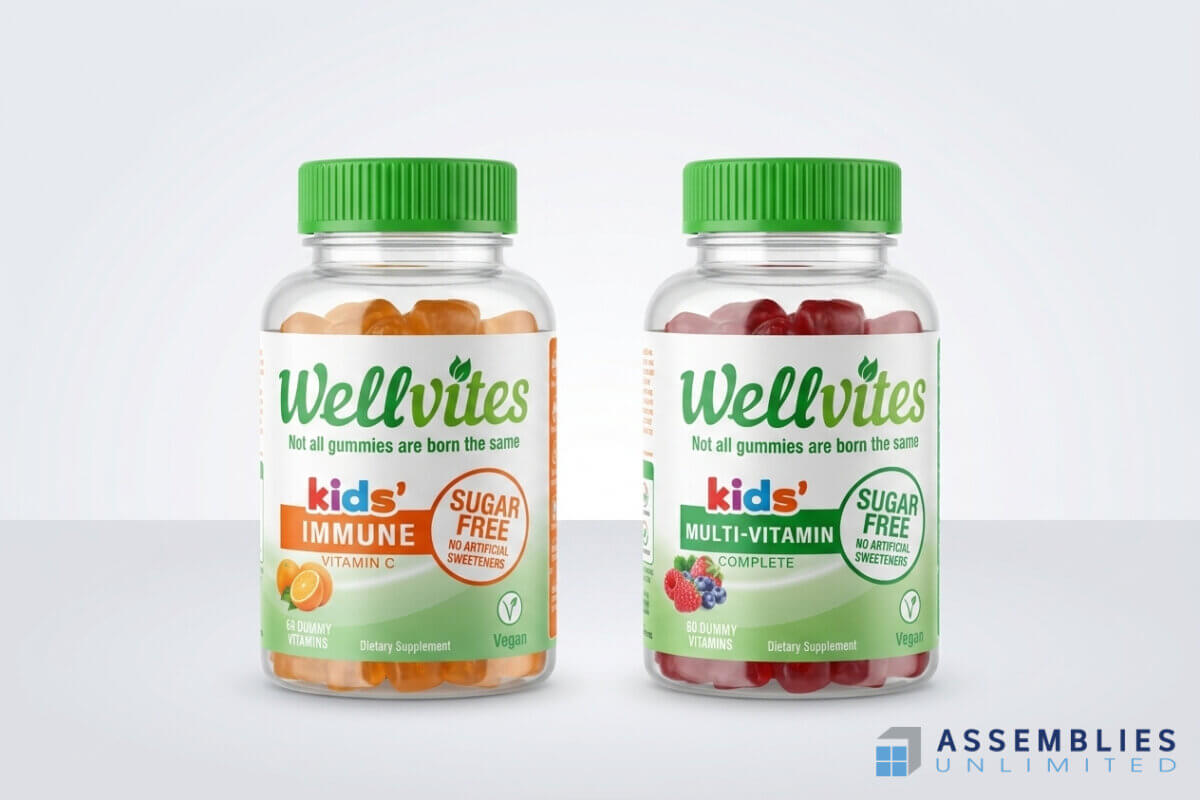 Wellvites Kids Gummy Vitamin Bottle Packaging