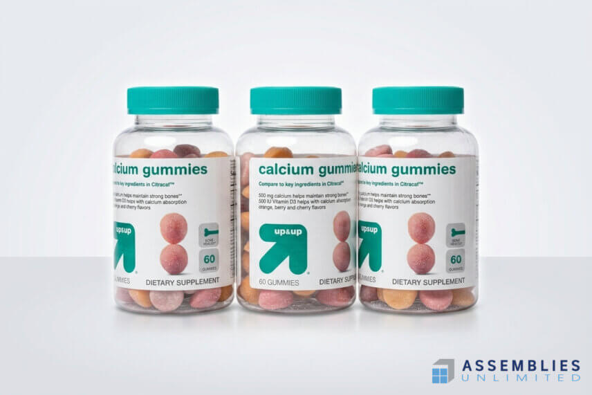 Bottle Calcium Gummies Supplement Packaging