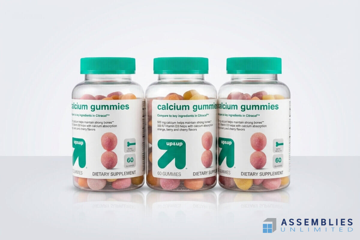 Calcium Gummies Supplement Bottle Filling