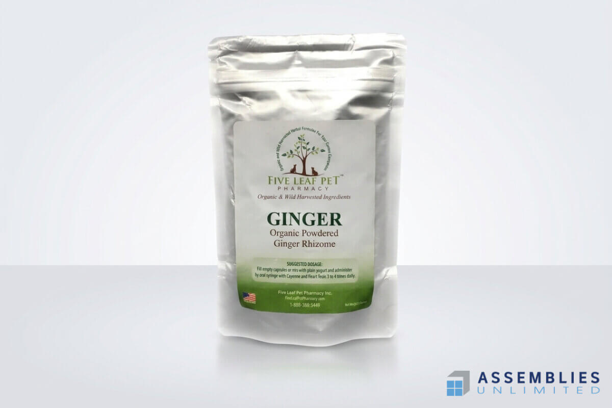 Five Leaf Pet Ginger Powder Packaging