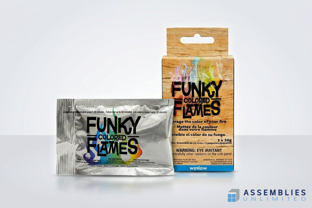 Funky Colored Flames Pouch Packaging