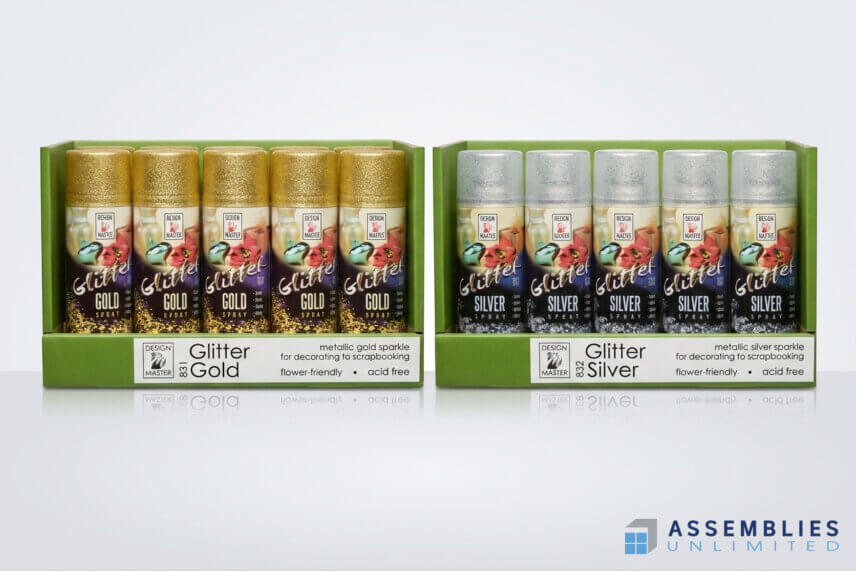 Glitter Spray Pop Assembly Gold Silver