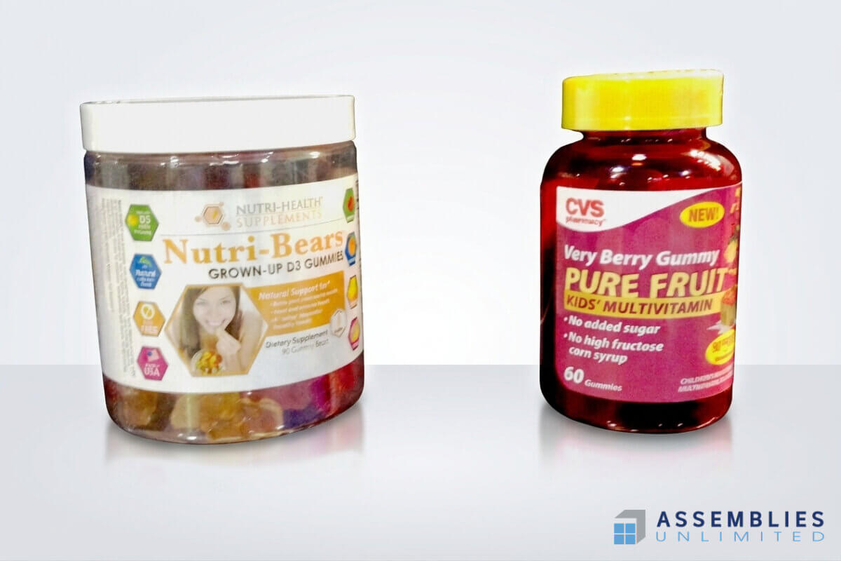 Gummy Bear Bottle Supplement Filling