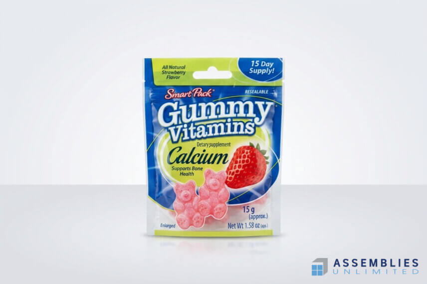 Gummy Vitamins Calcium Supplement Packaging
