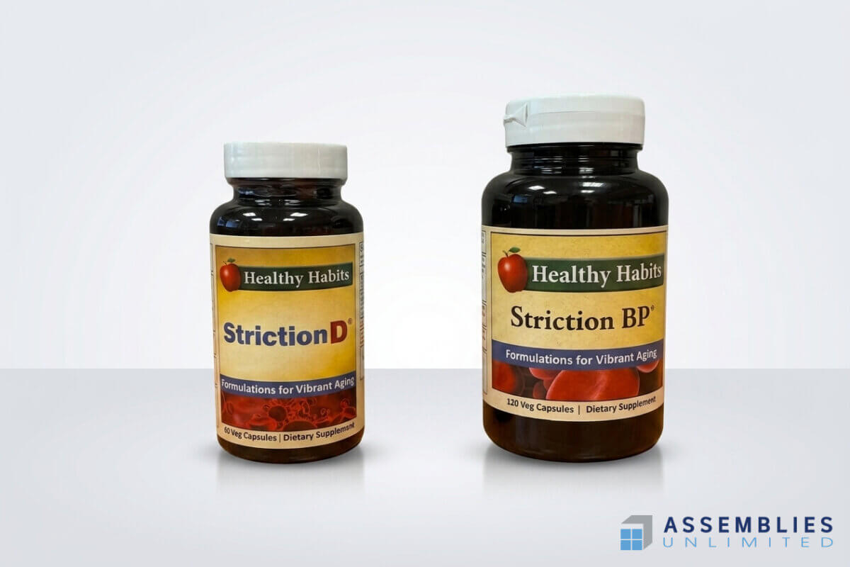 Healthy Habits Striction Bp D Supplement Bottles