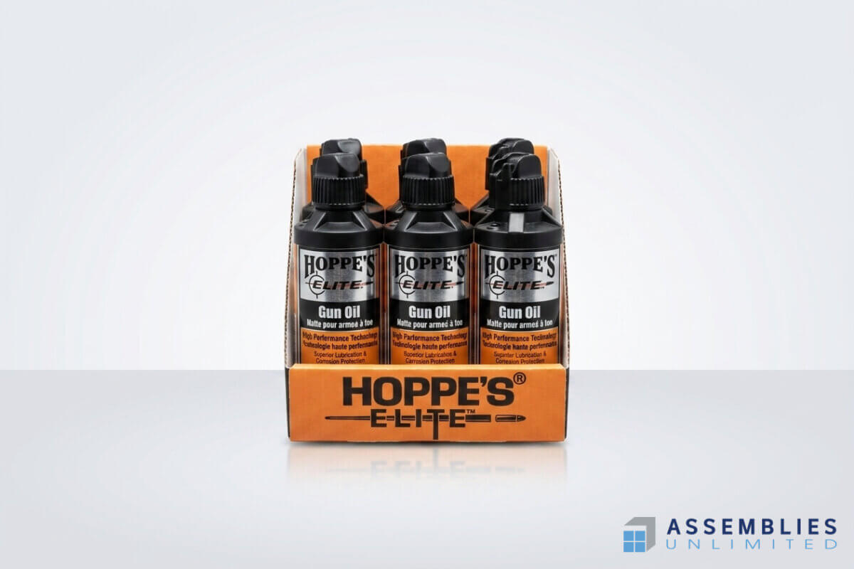 Hoppes Elite Gun Oil Bottles Display Packaging