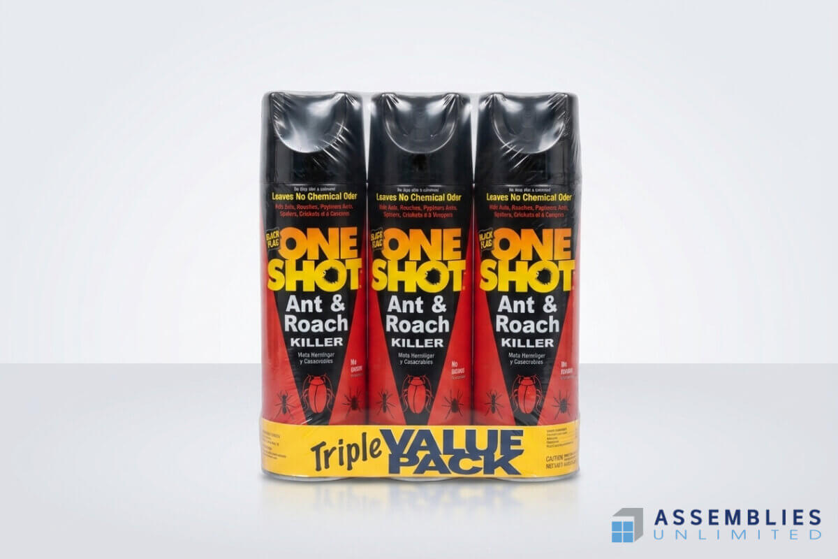 One Shot Ant Roach Killer Triple Pack Shrink Wrap
