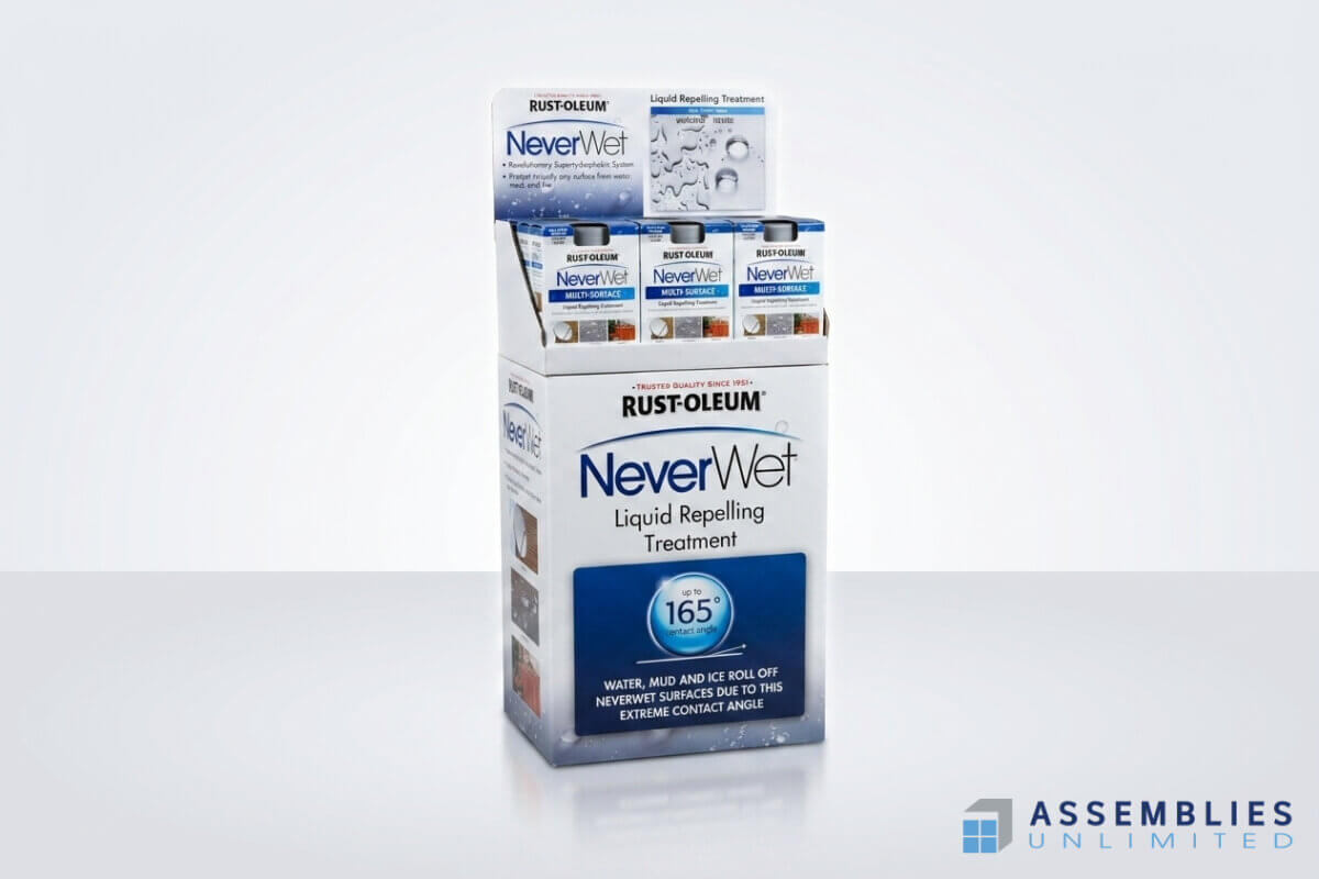 Rustoleum Neverwet Pop Display Packaging