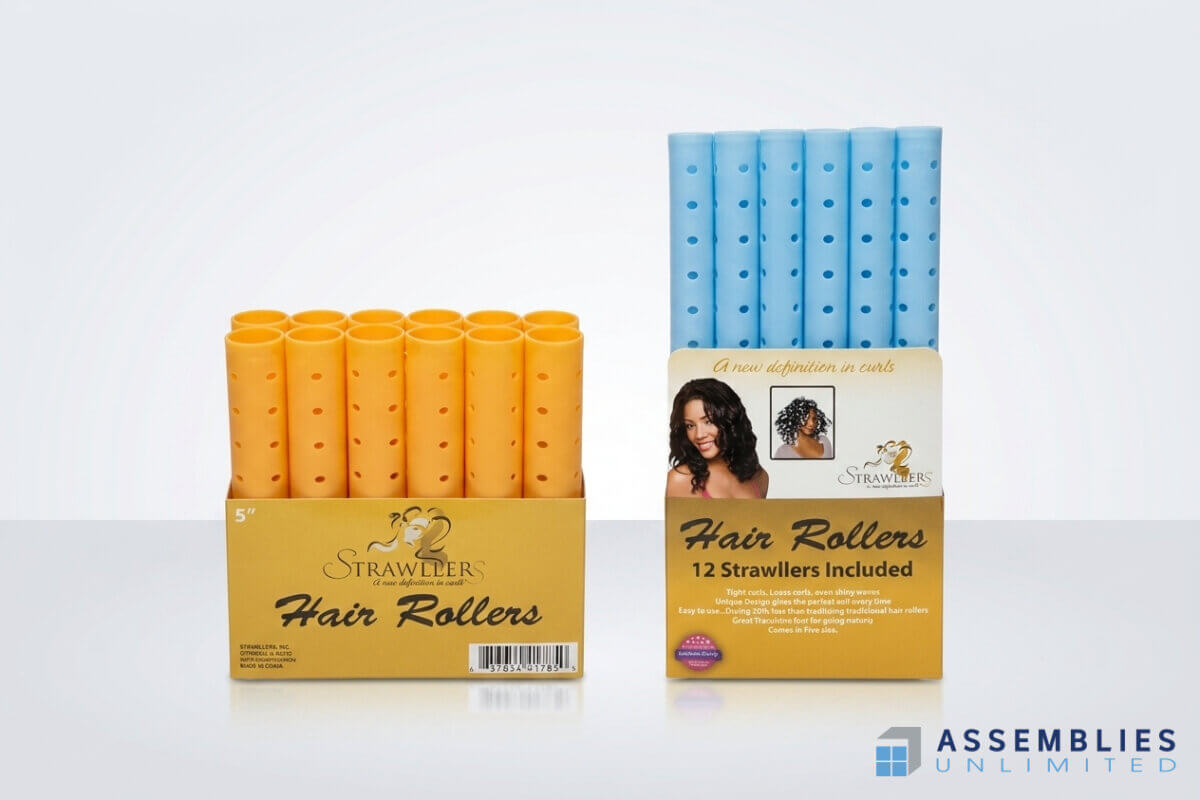 Strawlers Hair Rollers Packaging Shrink Wrap